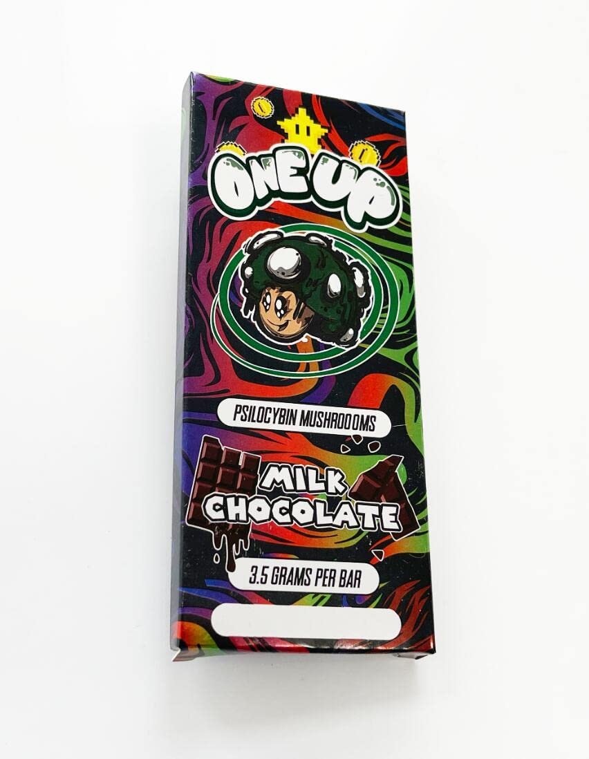 one up milk chocolate mushroom bars 3.5g one up milk chocolate mushroom bars 3.5g