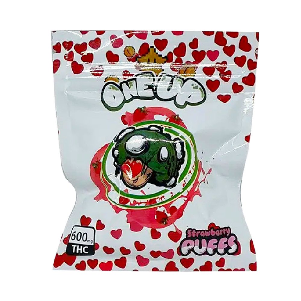 services-03 One Up Strawberry Puffs 600MG THC Gummies